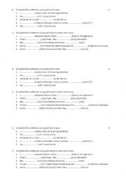 past simple past continuous short test