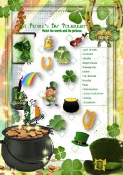 English Worksheet: St. Patricks Day-Matching exercise