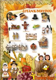 English Worksheet: Thanksgiving-Picture dictionary