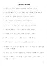 English Worksheet: Punctuation Exercise