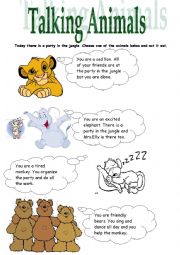 English Worksheet: Animals role play