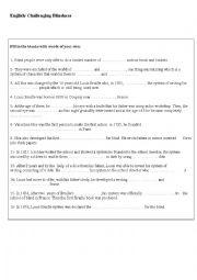 English Worksheet: Challenging Blindness