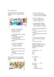 English Worksheet: english quiz, six grade