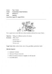 English Worksheet: family