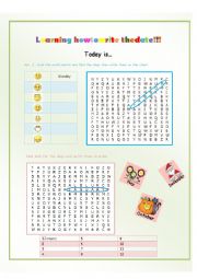 English Worksheet: Learning how to write the date