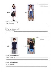 Clothing Worksheet