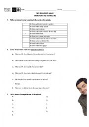 English Worksheet: Mr. Bean Means of Transportation