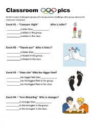 English Worksheet: Classroom Olympics