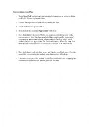 English Worksheet: Conversation Lesson