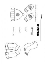 English Worksheet: Winter Clothes