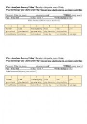 English Worksheet: Past simple : make sentences