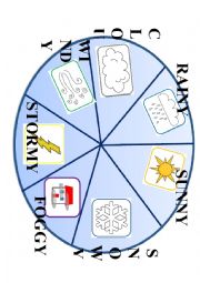 English Worksheet: weather spinner