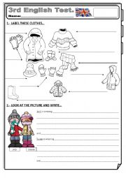 English Worksheet: Clothes test 