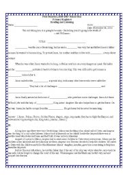 English Worksheet: Jason and the Argonauts, King Minos