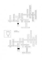 English Worksheet: CROSSWORDS ABOUT RELATIONSHIPS