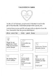 English Worksheet: Valentines day poems 