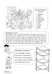 English Worksheet: My toys