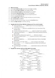 English Worksheet: Revising Gerunds/Infinitives and Tenses