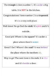 English Worksheet: Scavenger hunt for kids