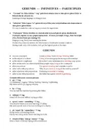 English Worksheet: GREUNDS&INFINITIVES