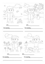 English Worksheet: Seasons and clothes