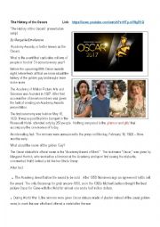 English Worksheet: The History of the Oscars