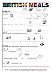 English Worksheet: British meals