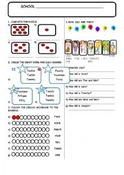 English Worksheet: CARDINAL NUMBER