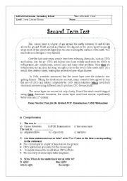 English Worksheet: test about ozone layer