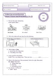 English Worksheet: mid semester test 7th form
