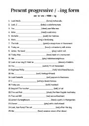 English Worksheet: Present Continuous