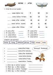 English Worksheet: Before After