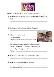 Comprehension sheet- Cliques -  Malcolm in the Middle season 3 episode 21