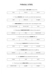 English Worksheet: Phrasal Verbs