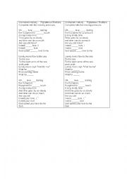 English Worksheet: Song Activity