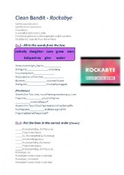 English Worksheet: Clean Bandit - Rockabye