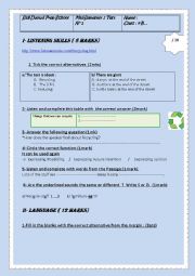 Ordinary Test1 ( semester 2) 9th graders