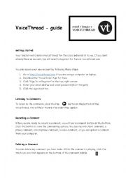 English Worksheet: guide for using the app voicethread
