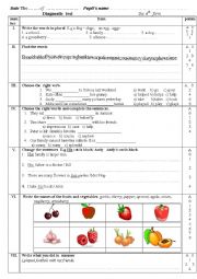 English Worksheet: Diagnostic test