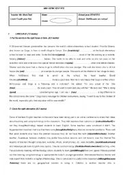 English Worksheet: Mid-Term Test n 2