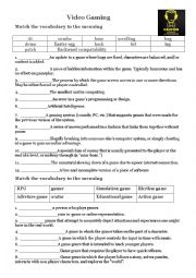 English Worksheet: video gaming