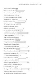 English Worksheet: Little Red Riding / Hoodrevolting rhymes 