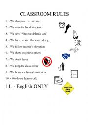 English Worksheet: English class Rules 