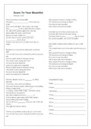 English Worksheet: Scars to your beautiful