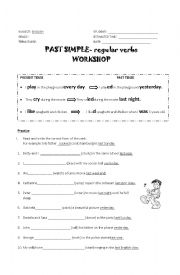 English Worksheet: past tense