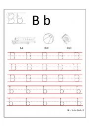 handwriting letter B-b