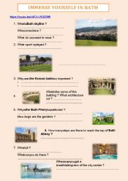 English Worksheet: Discover Bath - a video