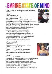 English Worksheet: Empire State of Mind