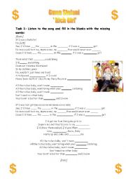 English Worksheet: Gwen Stefani  Rich Girl