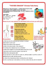 English Worksheet: The Red Dragon Take Away